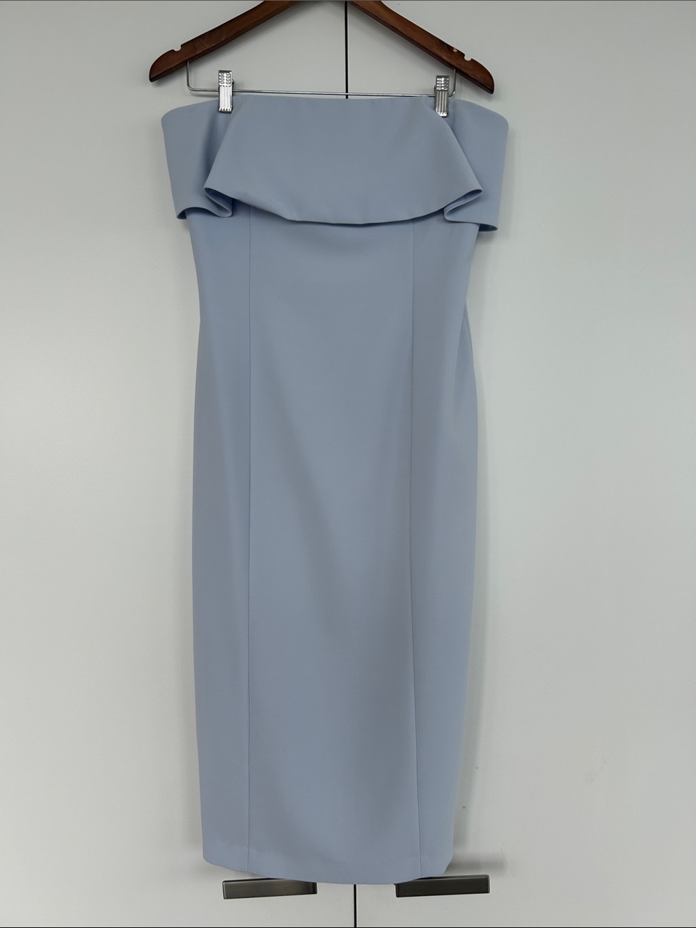 Club Monaco Strapless Blue Midi Dress